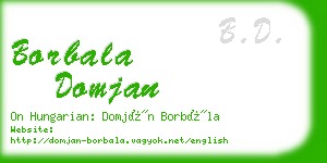 borbala domjan business card